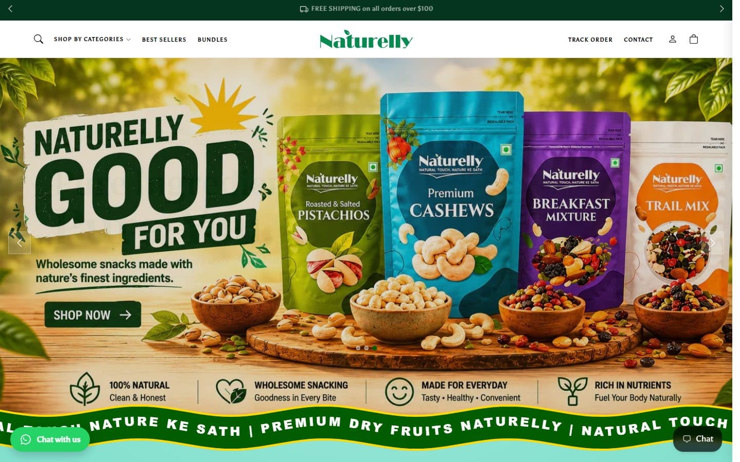Homepage of Naturelly (naturelly.in)